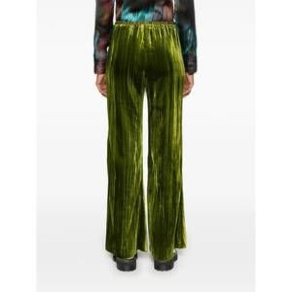 NEW FORTE FORTE pliss velvet flare pants in felce - Picture 3 of 5